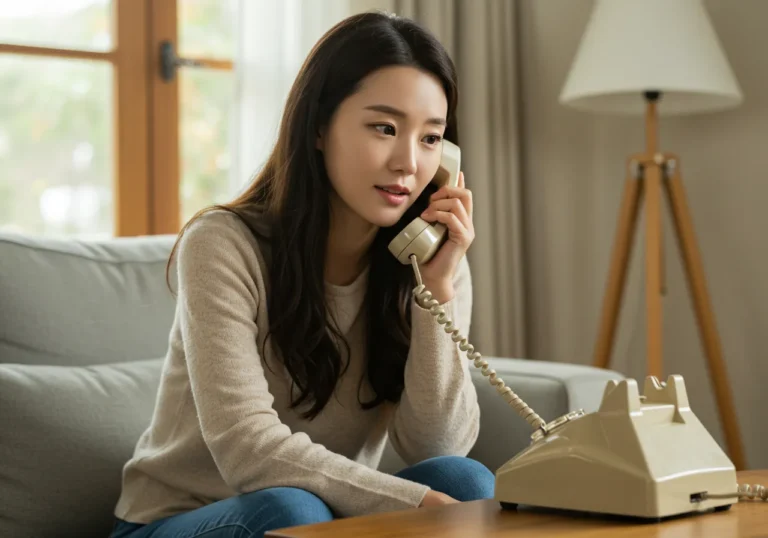 대덕구 출장안마 모찌바디 엔지니어 맞춤 예약을 위해 작업복 차림으로 휴대폰에 전화하는 한국 기술직의 바쁜 통화 모습