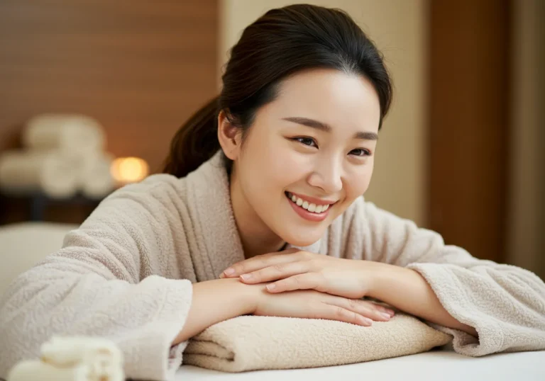 부평 출장안마 모찌바디 이용 후 지하상가 쇼핑과 업무 스트레스가 동시 해소된 직장인 한국여성의 만족스러운 표정