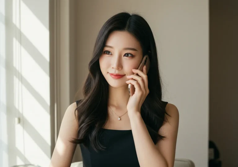 상하동 출장마사지 화상 상담 예약 중인 40대 한국 남성이 노트북 화면으로 모찌바디 전문가와 피부 상태를 체크받는 온라인 사전 상담 과정