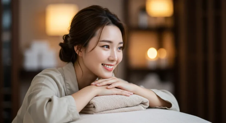 서창동 타이마사지 모찌바디 이용 후 동네 변화 적응 스트레스가 해소되고 지역 정착에 자신감 얻은 이주민 한국여성의 편안한 미소