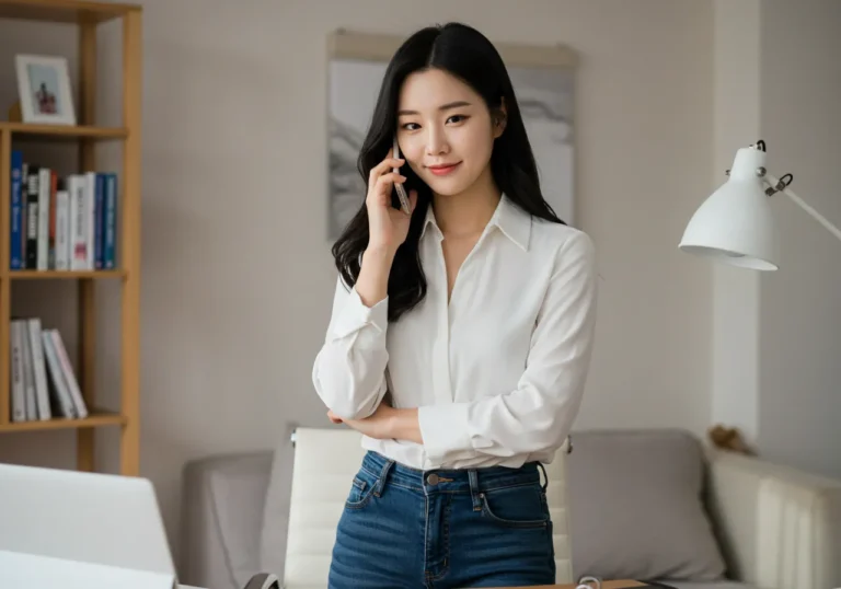 선부동 출장마사지 프라이빗 예약 중인 40대 한국 남성이 백화점 VIP 라운지에서 모찌바디 컨시어지와 일대일 상담을 받는 프리미엄 예약 과정