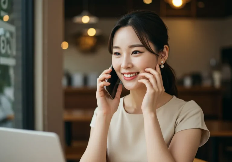 아양동 출장마사지 예약하는 30대 한국 남성이 스마트폰으로 모찌바디 에코 포인트 적립과 함께 친환경 예약을 진행하는 모습