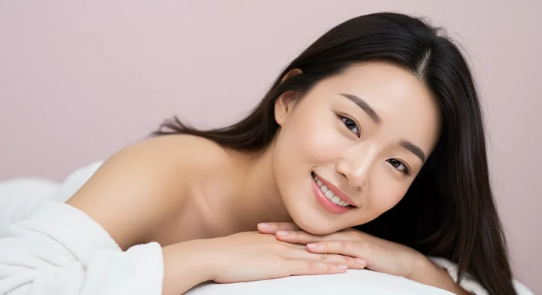 안산 출장안마 체험 후 안산문화예술의전당이 보이는 고층 아파트에서 가족과 함께 티타임을 즐기는 30대 한국 여성의 행복하고 만족스러운 표정