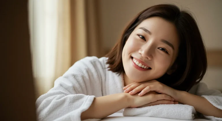 연희동 타이마사지 모찌바디 이용 후 주거환경과 관계없이 동일한 최고급 서비스를 받은 단독주택 거주민의 만족스러운 표정