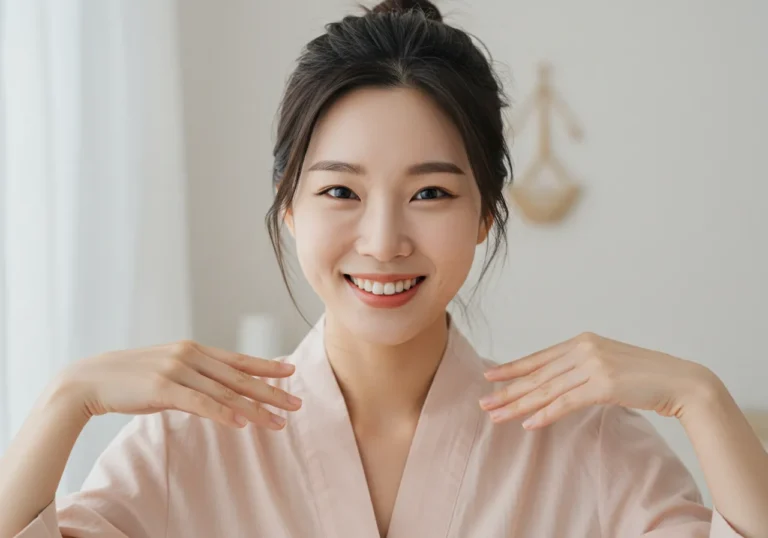 조치원 출장안마 모찌바디 이용 완료 후 스트레스가 완전히 해소된 40대 한국 여성의 편안하고 만족스러운 표정