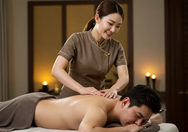 진천 출장안마 전문 관리사가 근육 집중 케어로 마사지하는 실제 모습