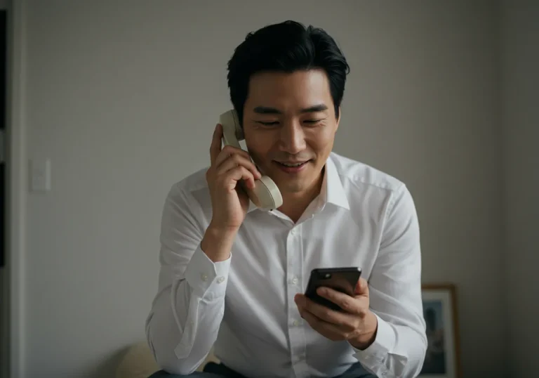 청담동 타이마사지 모찌바디 전용 핫라인으로 예약상담 받는 한국남자 직원
